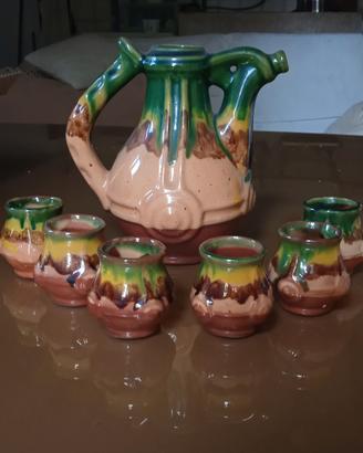 servizio liquore in ceramica, polacco anni 70 