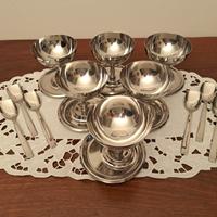 Servizio da gelato in acciaio inox vintage