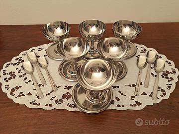 Servizio da gelato in acciaio inox vintage