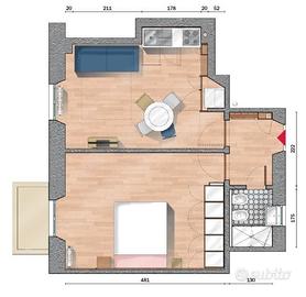 Bilocale ampio con balcone - M1 Pasteur