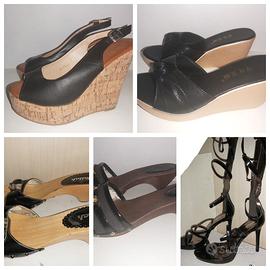 Scarpe sexy donna mules zoccoletti sandali zeppa