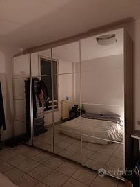 Armadio 4 Metri con Ante Scorrevoli a Specchio