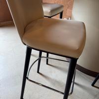 X12 Sgabello imbottito ecopelle gamba Anelina nera