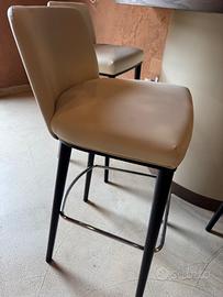 X12 Sgabello imbottito ecopelle gamba Anelina nera