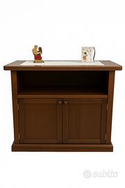 Mobile in legno scuro con ante - arte povera