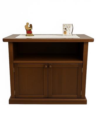 Mobile in legno scuro con ante - arte povera