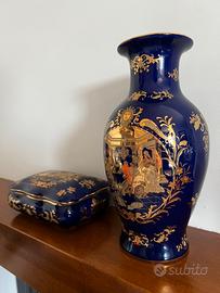 Set porcellana Limoges blu e oro