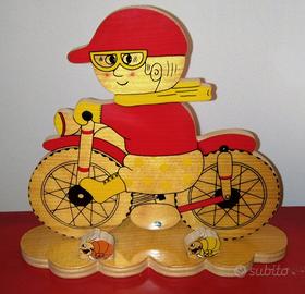 ABAT JOUR LAMPADA LUCE MOTO MOTORE LEGNO BAMBINI