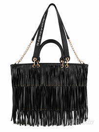 Borsa Le Pandorine nera con frange
