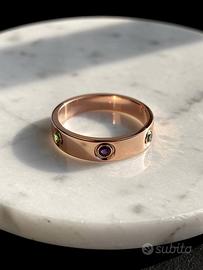 Anello Cartier Love oro rosa con pietre misura 55