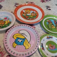 SET PIATTI IN PLASTICA  PAPPA NEONATO BAMBINI 5 PZ