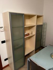 Vetrinetta moderna con ante in vetro satinato - Pd