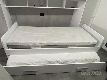 Struttura letto singolo con rete estraibile