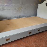 letto singolo cameretta con 2 cassettoni + doghe 