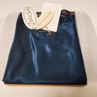sottoveste in pura seta blu tg 48