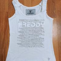 Canottiera Freddy bianca con scritte