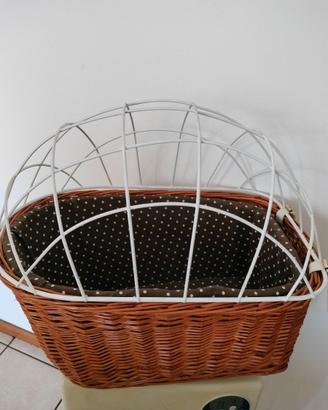 Cesta in vimini per bici,per trasporto cani