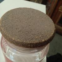 Set 2 barattoli vetro rosso con tappi in sughero