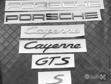 Loghi PORSCHE logo scritta nero lucido opaco