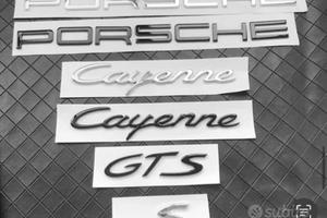 Loghi PORSCHE logo scritta nero lucido opaco