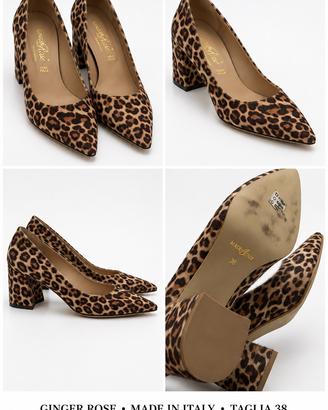 Decolletè Ginger Rose, tg 38, cavallino animalier