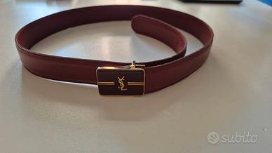 Cintura Yves Saint Laurent Vintage Bordeaux 95 cm 
