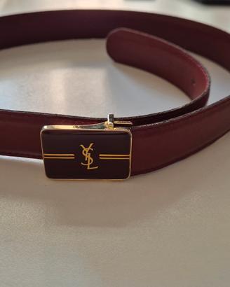 Cintura Yves Saint Laurent Vintage Bordeaux 95 cm 