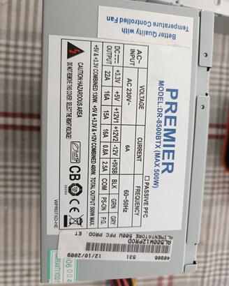 alimentatore 500w per desktop pc