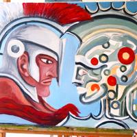 Quadro moderno acrilico su tela 40x60cm Nuovo