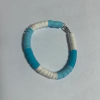 Bracciale azzurro e bianco fatto a mano