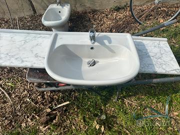 Piano in marmo bianco carrara per mobile bagno