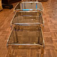 Set tavolini a incastro + servetto in ottone