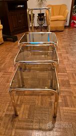 Set tavolini a incastro + servetto in ottone