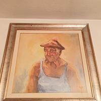 dipinto olio su tela franco azzinari  86x86
