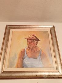 dipinto olio su tela franco azzinari  86x86