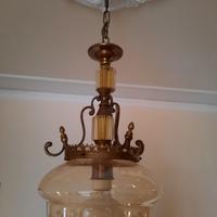 lampadario e 3 applique in vetro 