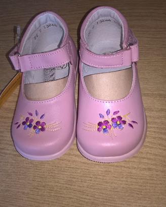 scarpa rosa ricamata 12/24 mesi