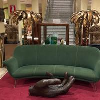 Divano in velluto verde anni 50 “