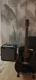 Chitarra acustica FENDER+ ampli Ampeg 30w