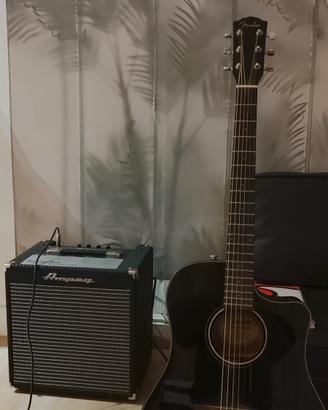 Chitarra acustica FENDER+ ampli Ampeg 30w