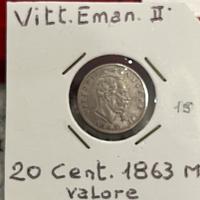 Moneta 20 centesimi 1863