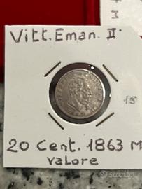 Moneta 20 centesimi 1863