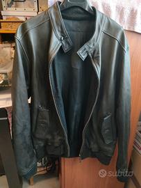 giubbotto mezza stagione in pelle nera 