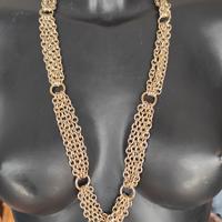 Collana Bigiotteria Vintage Multifilo Dorata