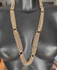 Collana Bigiotteria Vintage Multifilo Dorata