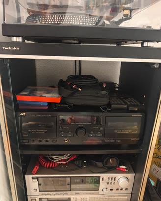 impianto HiFi anni 70/90 compreso mobiletto e cae 