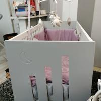 culla e materasso ortopedico, cuscino antisoffoco 