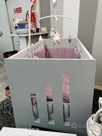 culla e materasso ortopedico, cuscino antisoffoco 