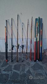 Canne da pesca, mulinelli e portamulinelli