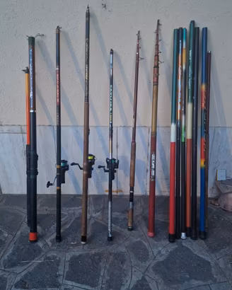 Canne da pesca, mulinelli e portamulinelli